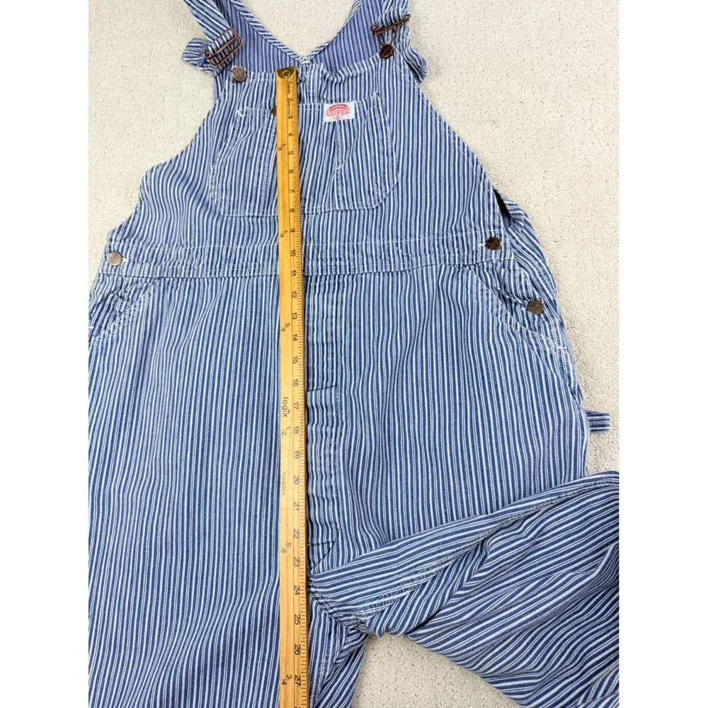 Round House Hickory Stripe Overalls Sanforized Men Large? Blue Workwear Bibs USA